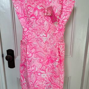 LIlY PULITZER strapless floral print dress size 14